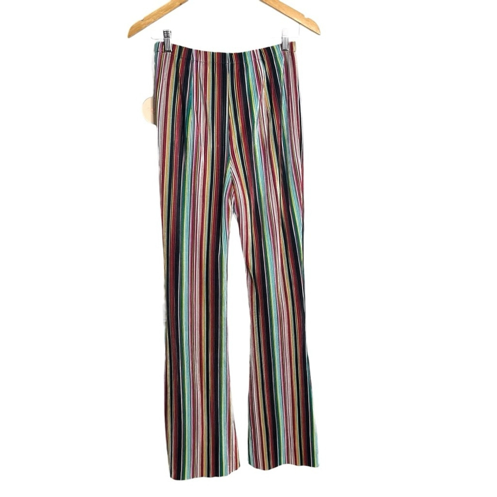Camila Coelho Revolve Jaggar Multi Color High Waist Stripe Flare Pull On Pant S - Picture 8 of 9